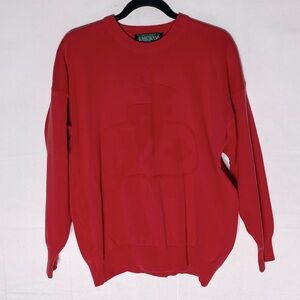 Vintage Fairways Red Cotton Crew Neck Curling Sweater M